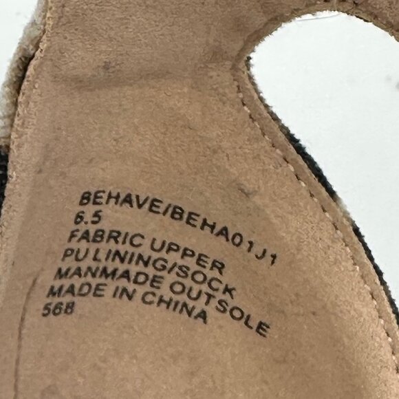 Madden Girl Behave 6.5 Floral Embroidered Velvet Animal Print Block Heel Sandals - Picture 3 of 14